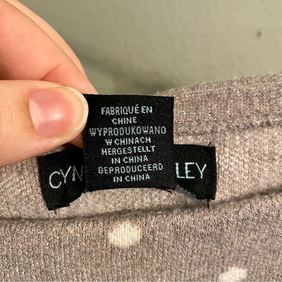 Cynthia Rowley gray polka dot sweater S - Picture 4 of 6